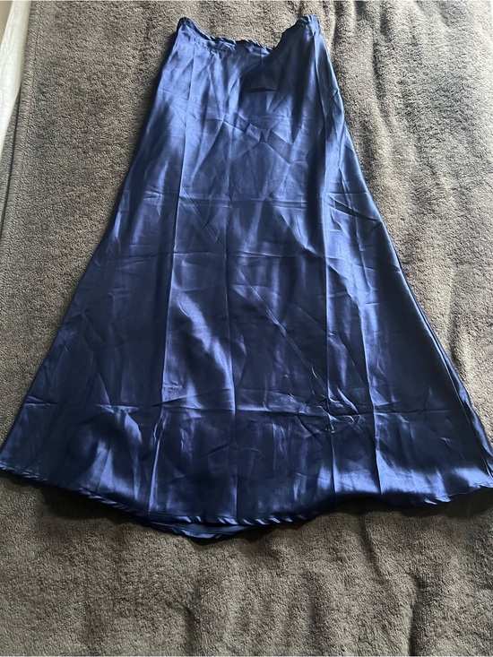 Dresses & Skirts - Vintage Kammo Dark Blue Satin Maxi Slip Skirt M